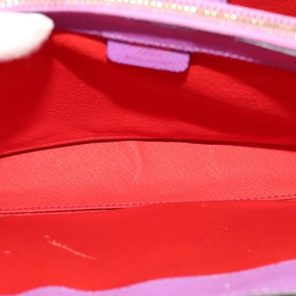 CELINE Shoulder Bag Leather Purple Gold Auth 108107V - Picture 12 of 15